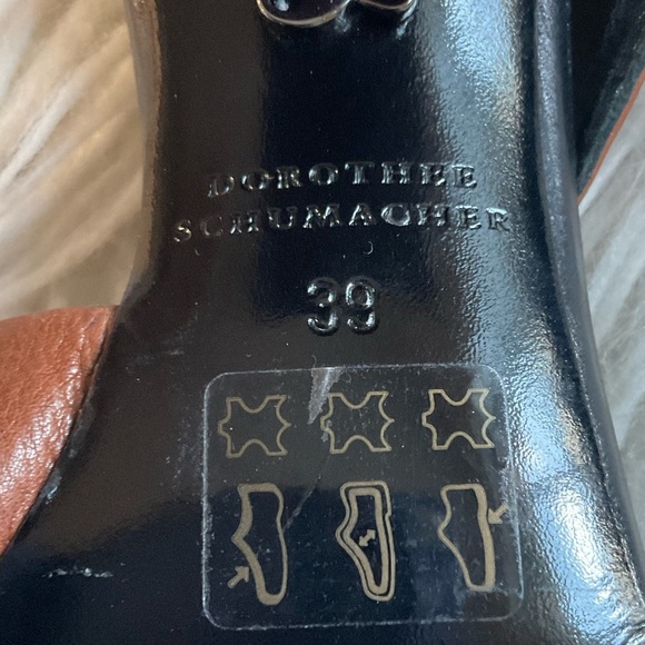 Dorothee Schumacher Brown Leather Studded Block Heel Slide Sandals EUC Size 39 - Picture 10 of 12